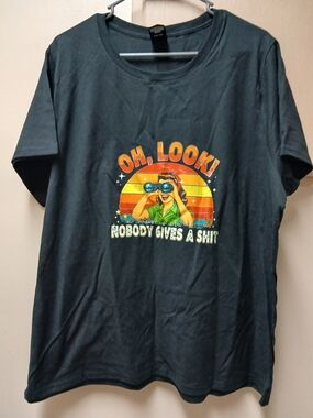 Graphic Tee - Black "Oh, Look! Nobody Gives A Shit"